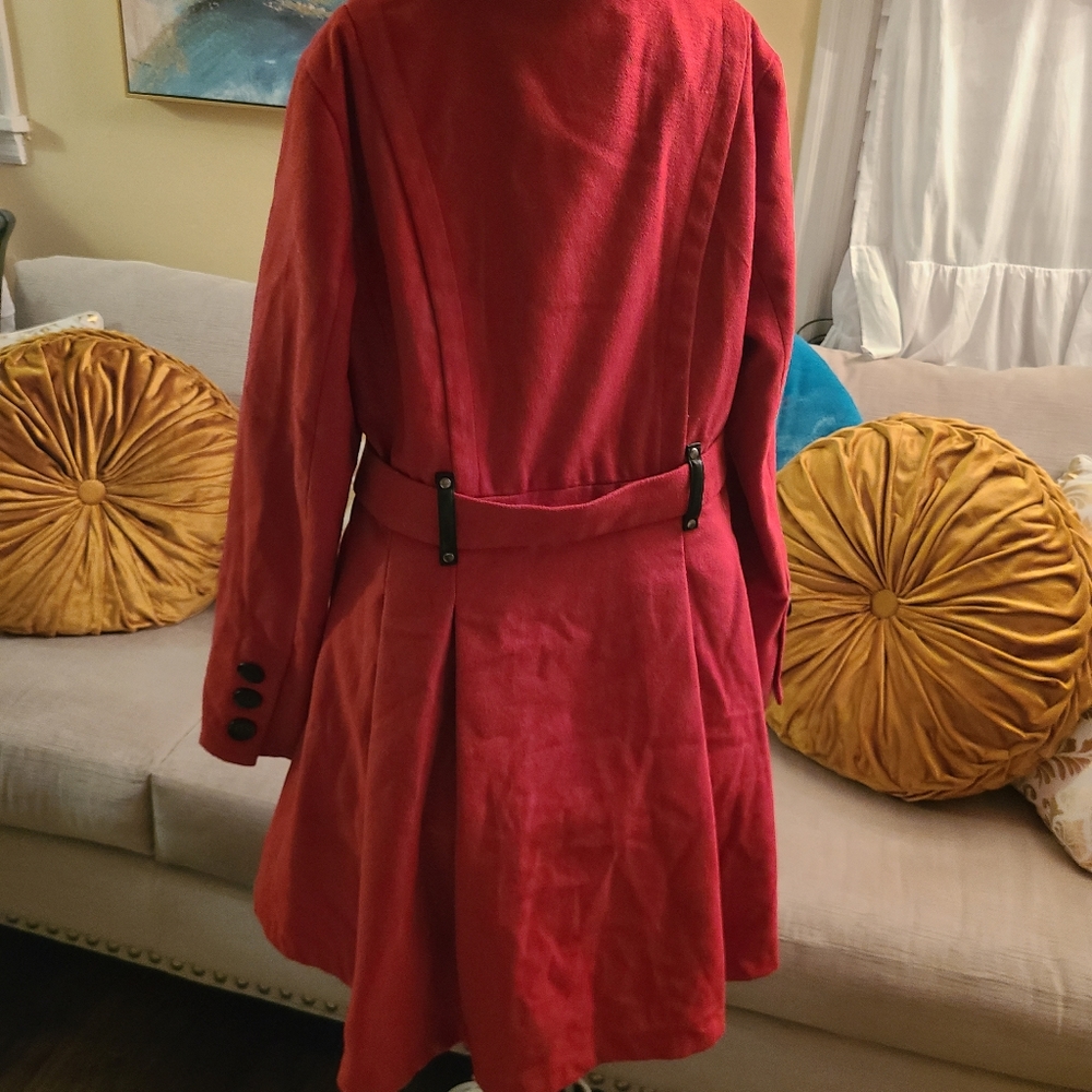 HOLD ❤Red hi low coat❤ - Picture 2 of 3